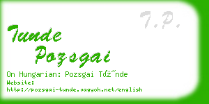 tunde pozsgai business card